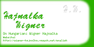 hajnalka wigner business card